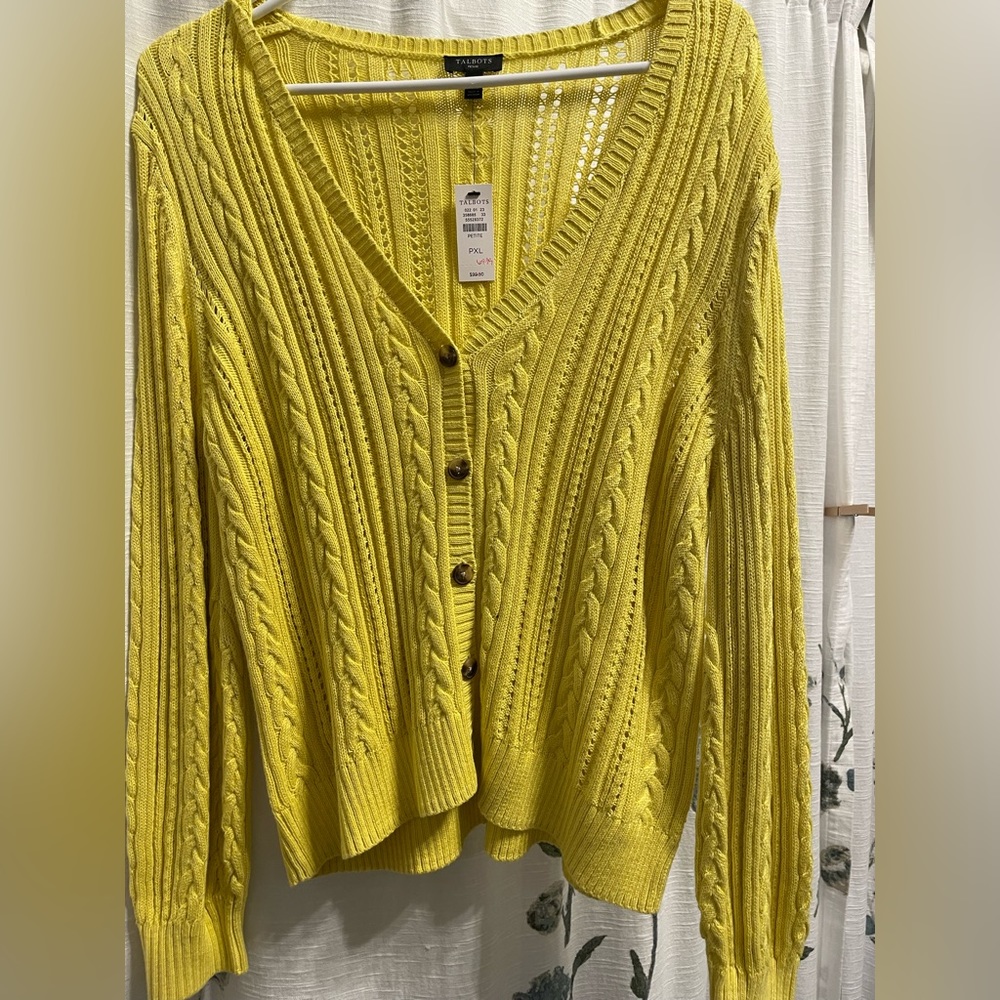 Talbots Petite yellow sweater. Size XL
